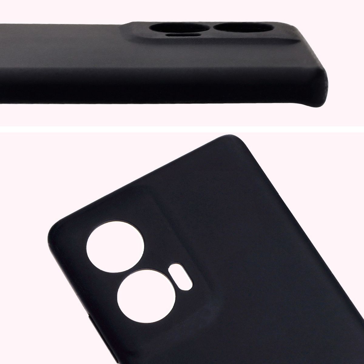 Zbliżenie na wycięcia na obiektywy w etui Bizon Soft Case