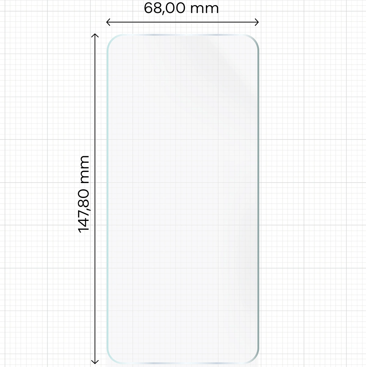 Miarka z wymiarami folii hydrożelowej Bizon Film Hydrogel Front do Motorola Edge 50 Neo
