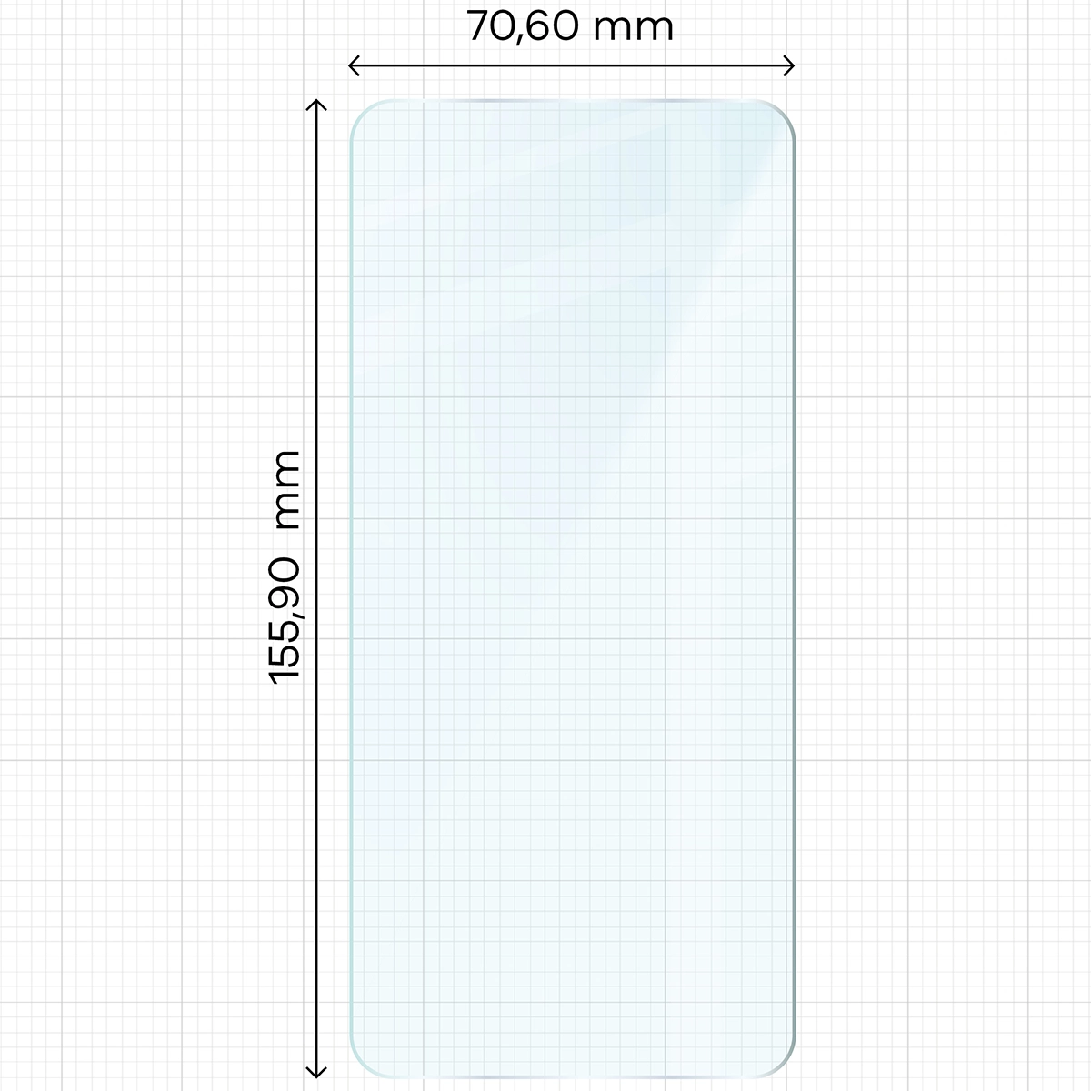 Miarka z wymiarami szkła hartowanego Bizon Glass Clear do Motorola Edge 70