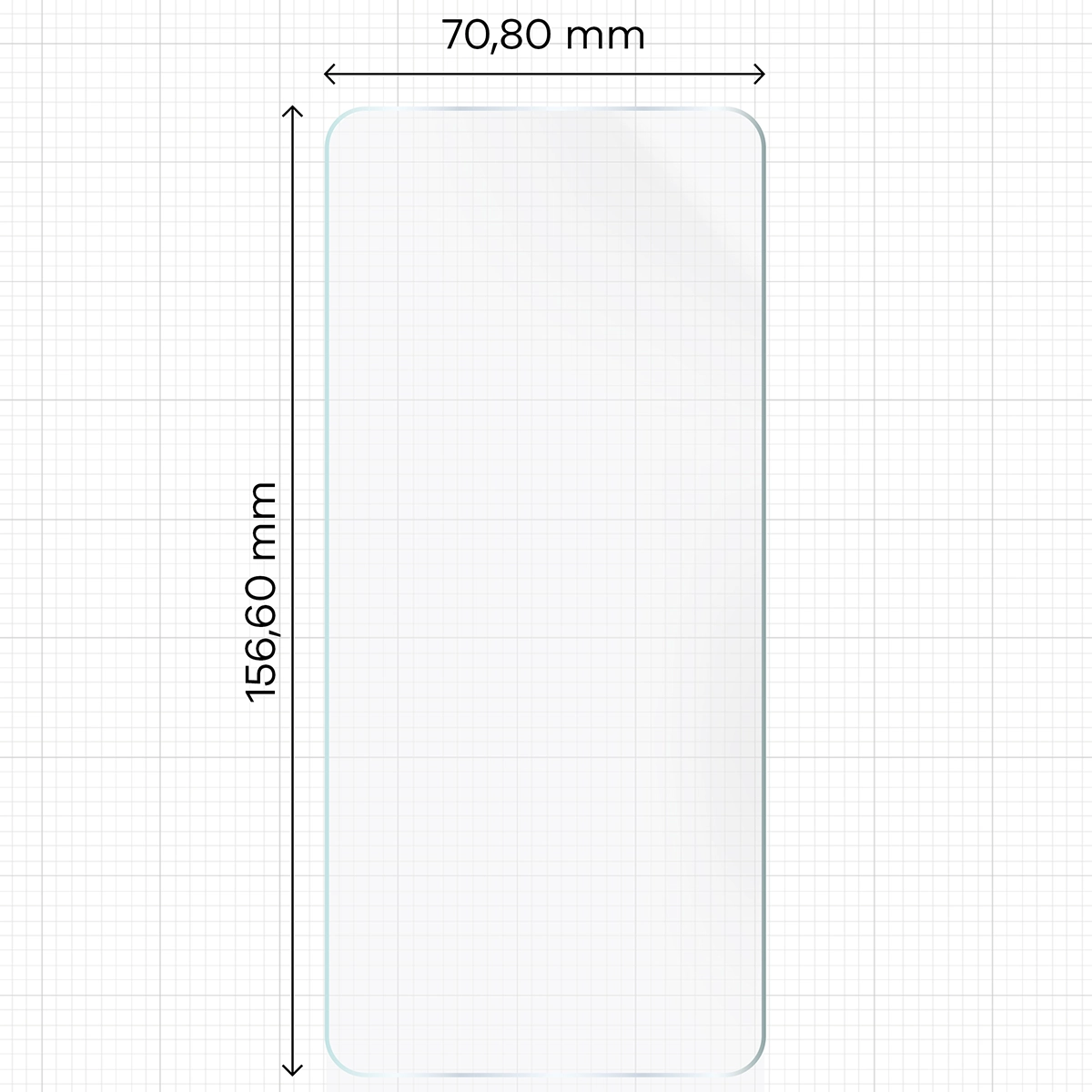 Miarka z wymiarami folii hydrożelowej Bizon Film Hydrogel Front do Motorola Edge 70
