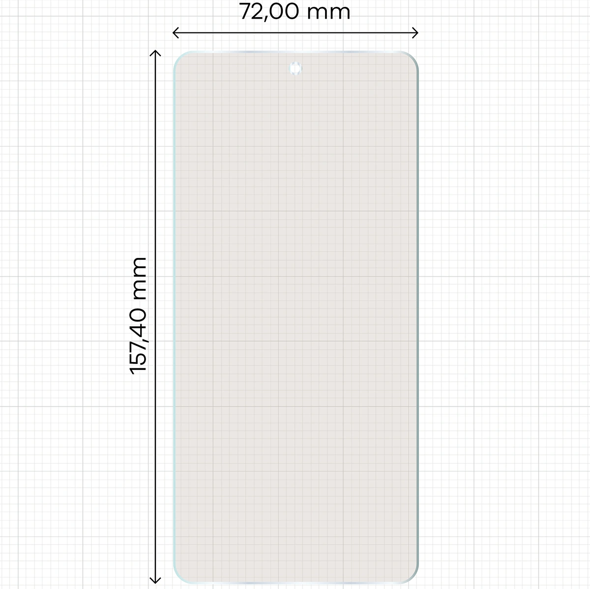 Miarka z wymiarami folii matowej Bizon Film Sun do Motorola Signature