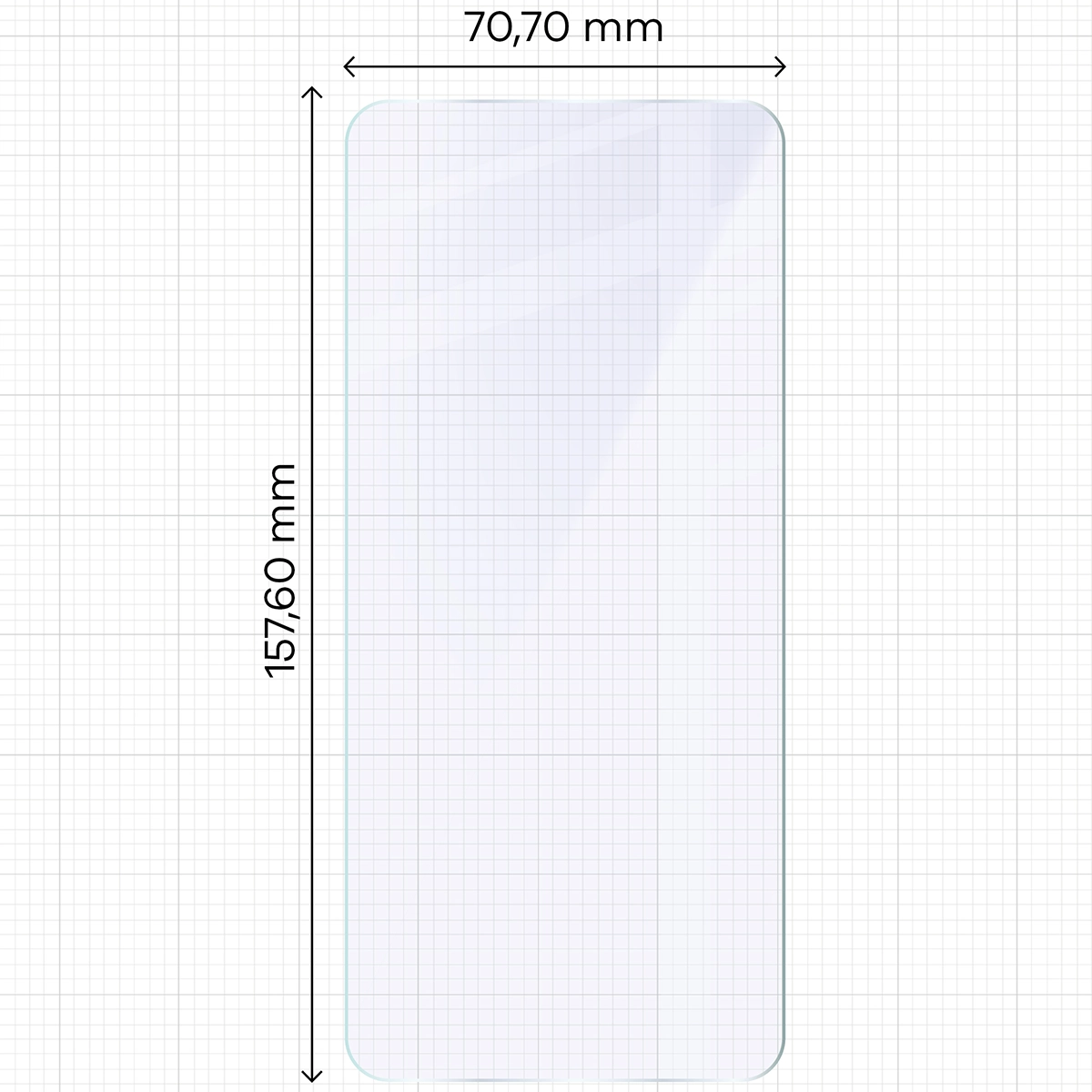 Miarka z wymiarami szkła hybrydowego Bizon Hybrid Mule Duo do Nothing CMF Phone 2 Pro