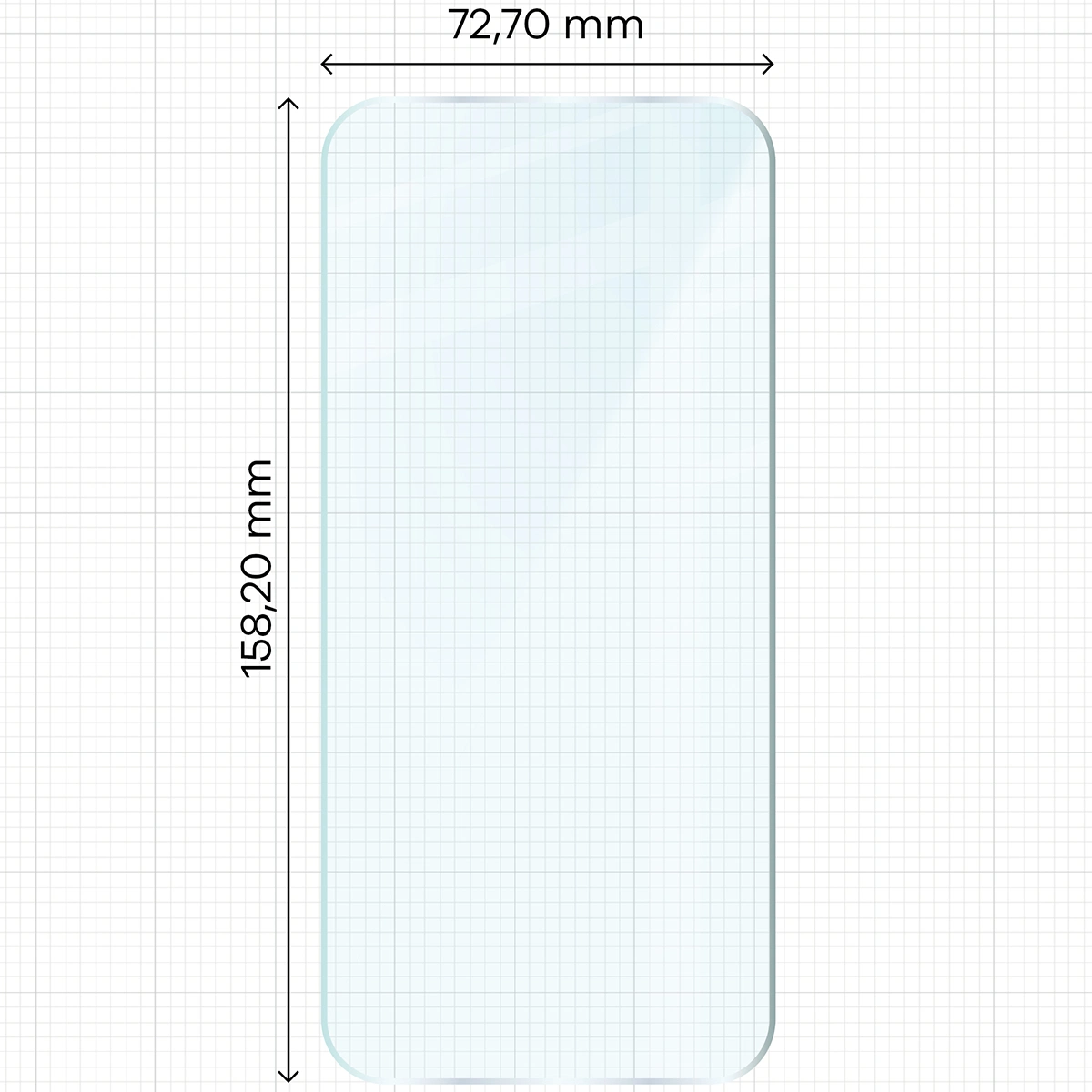 Miarka z wymiarami szkła hartowanego Bizon Glass Clear Duo do Nothing Phone (2a) / Nothing Phone (2a) Plus