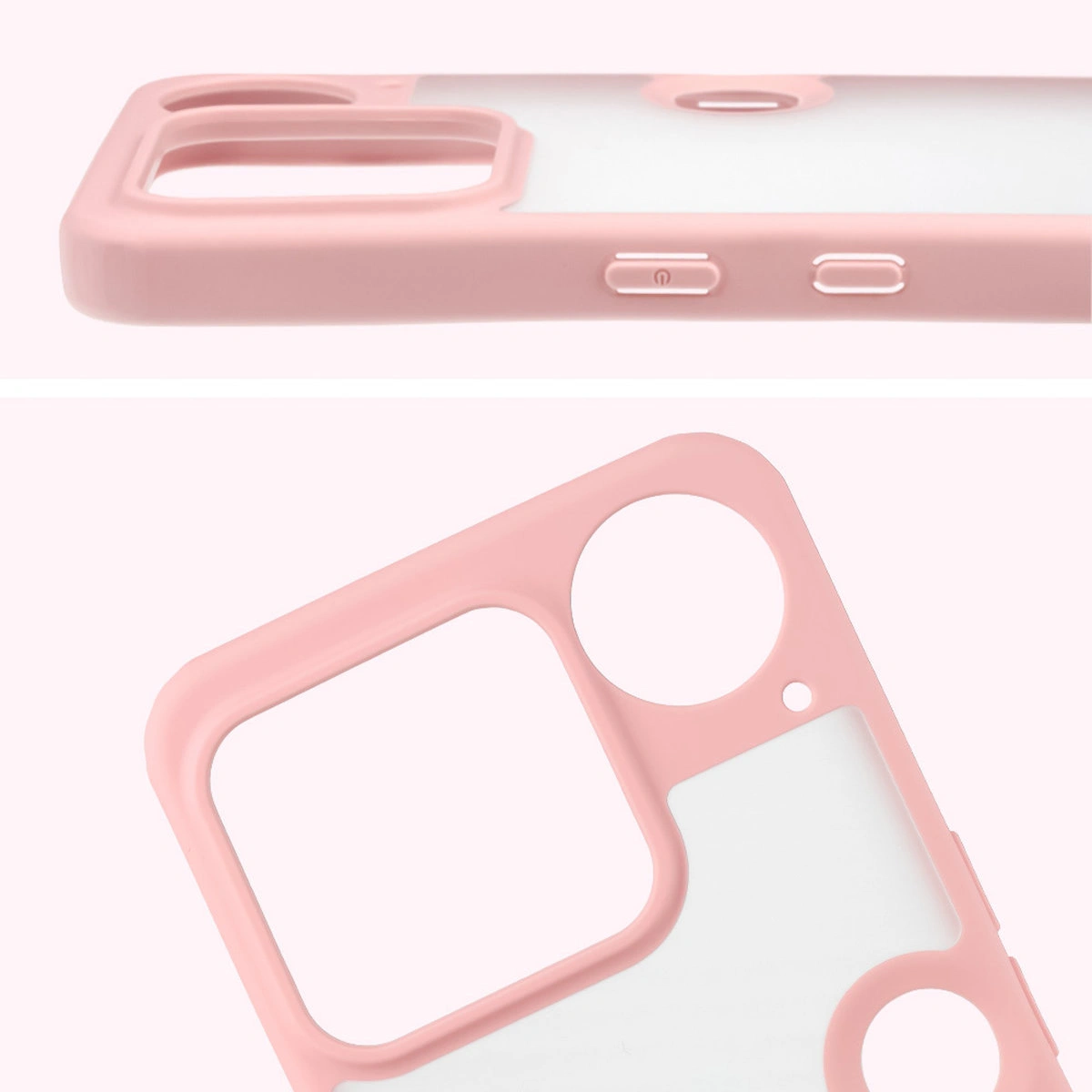 Pełne wycięcie i podwyższone krawędzie aparatu w etui Bizon Case Angelo do Nothing Phone (3)