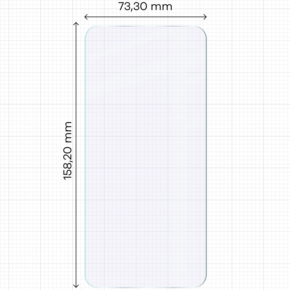Miarka z wymiarami szkła hybrydowego Bizon Hybrid Mule Duo do Nothing Phone (3)