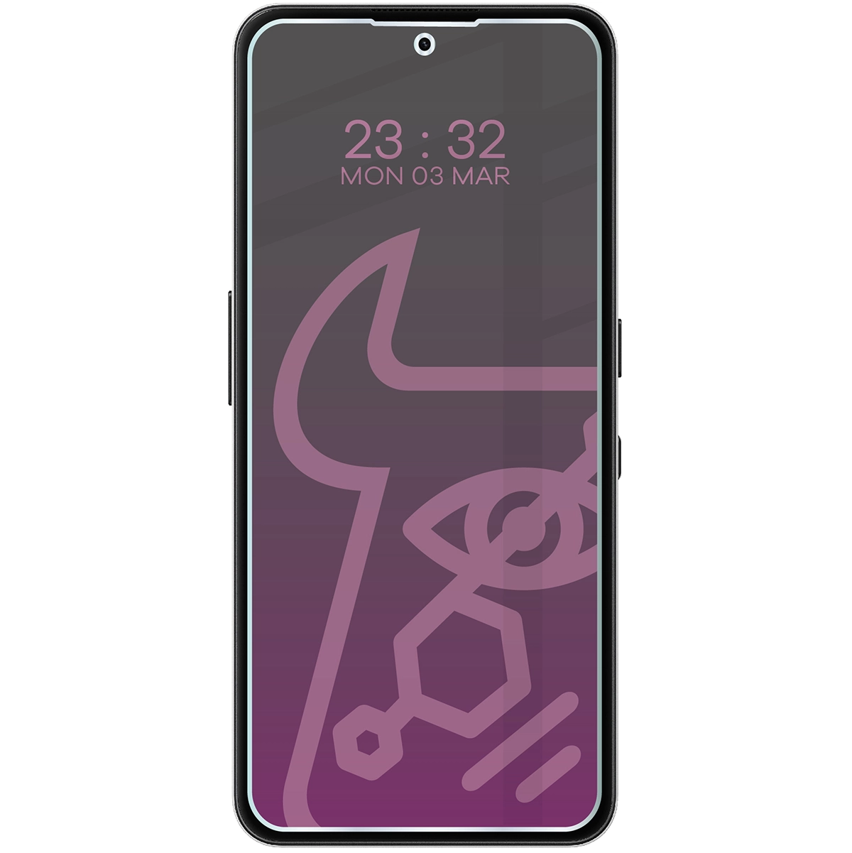 Wizualizacja szkła Hybrid Shadow nałożonego na telefon Nothing Phone (3a) Lite