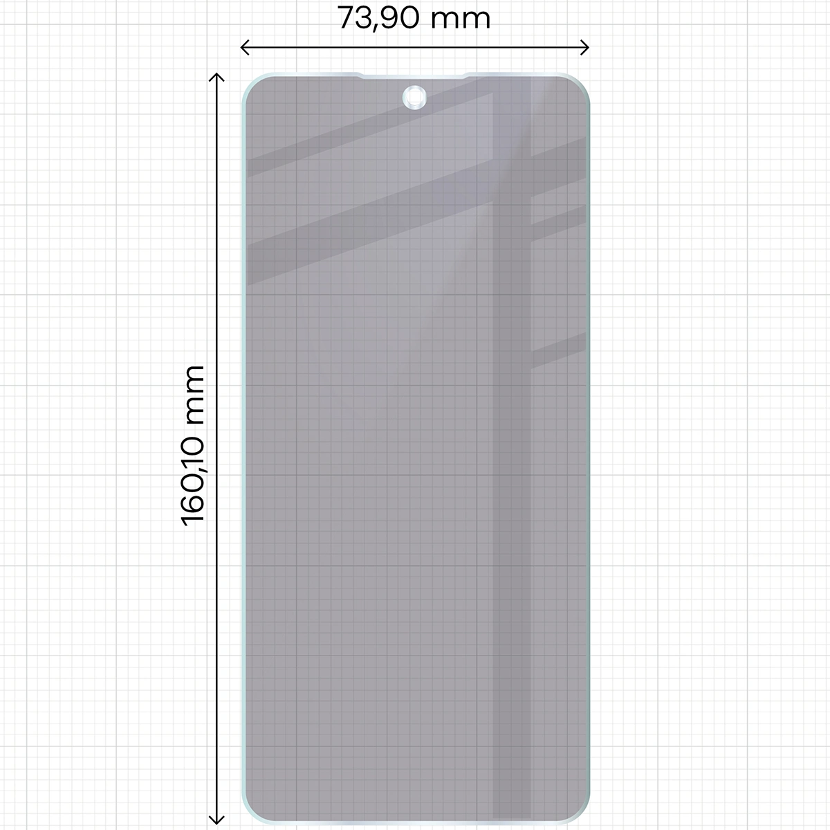 Wymiary szkła Bizon Hybrid Shadow do Nothing Phone (3a) Pro
