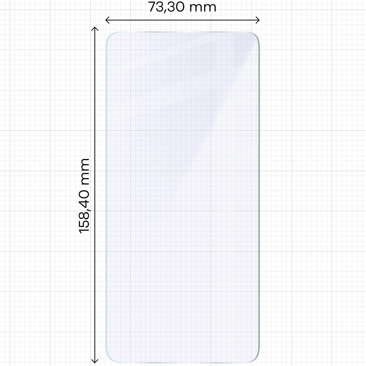 Miarka z wymiarami szkła hybrydowego Bizon Hybrid Mule Duo do Nothing Phone (3a)