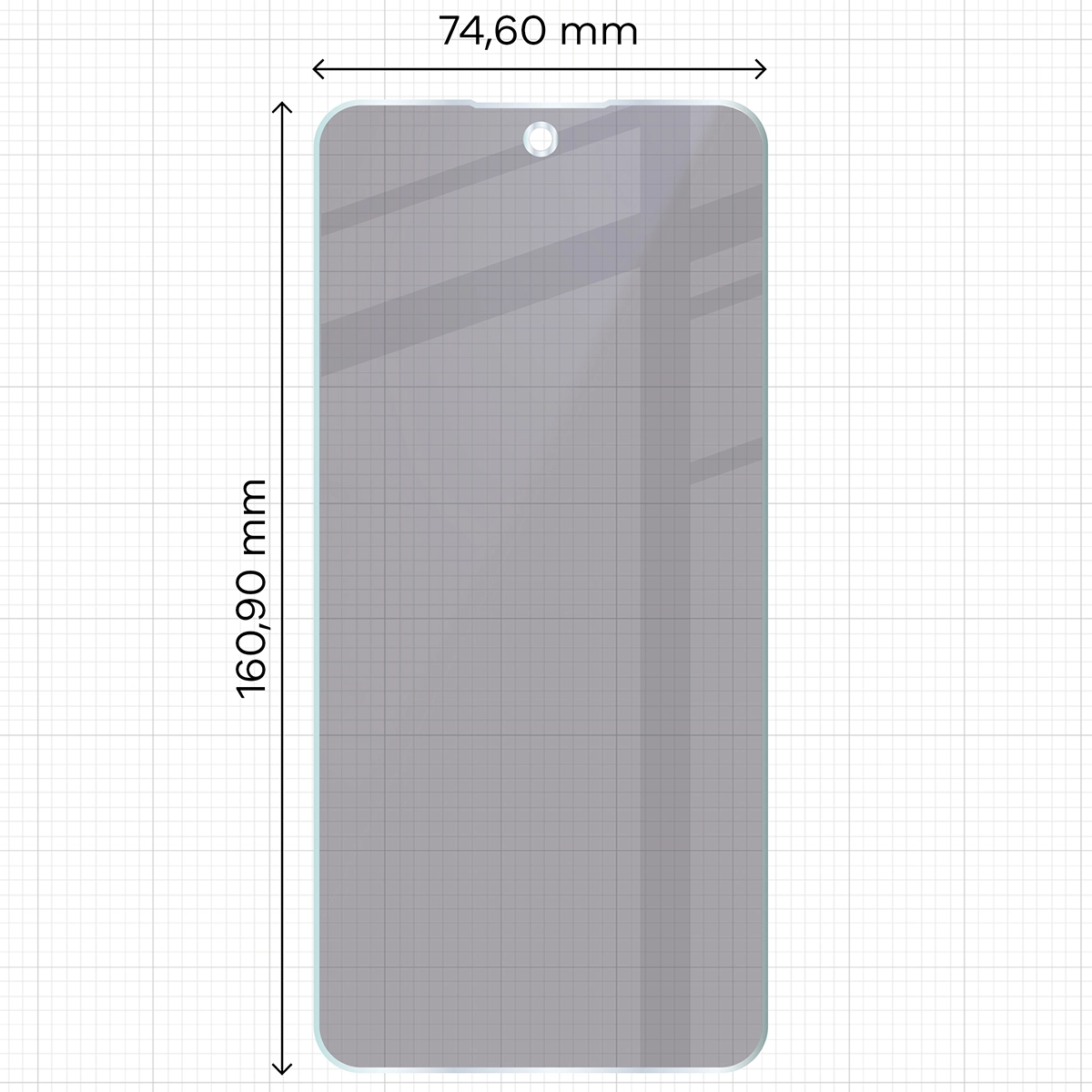 Wymiary szkła Bizon Hybrid Shadow do Nothing Phone (3a)