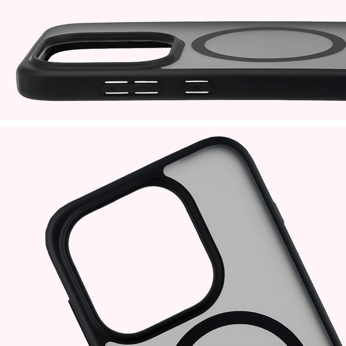 Pełne wycięcie i podwyższone krawędzie aparatu w etui Bizon Case MatteO do OnePlus 15