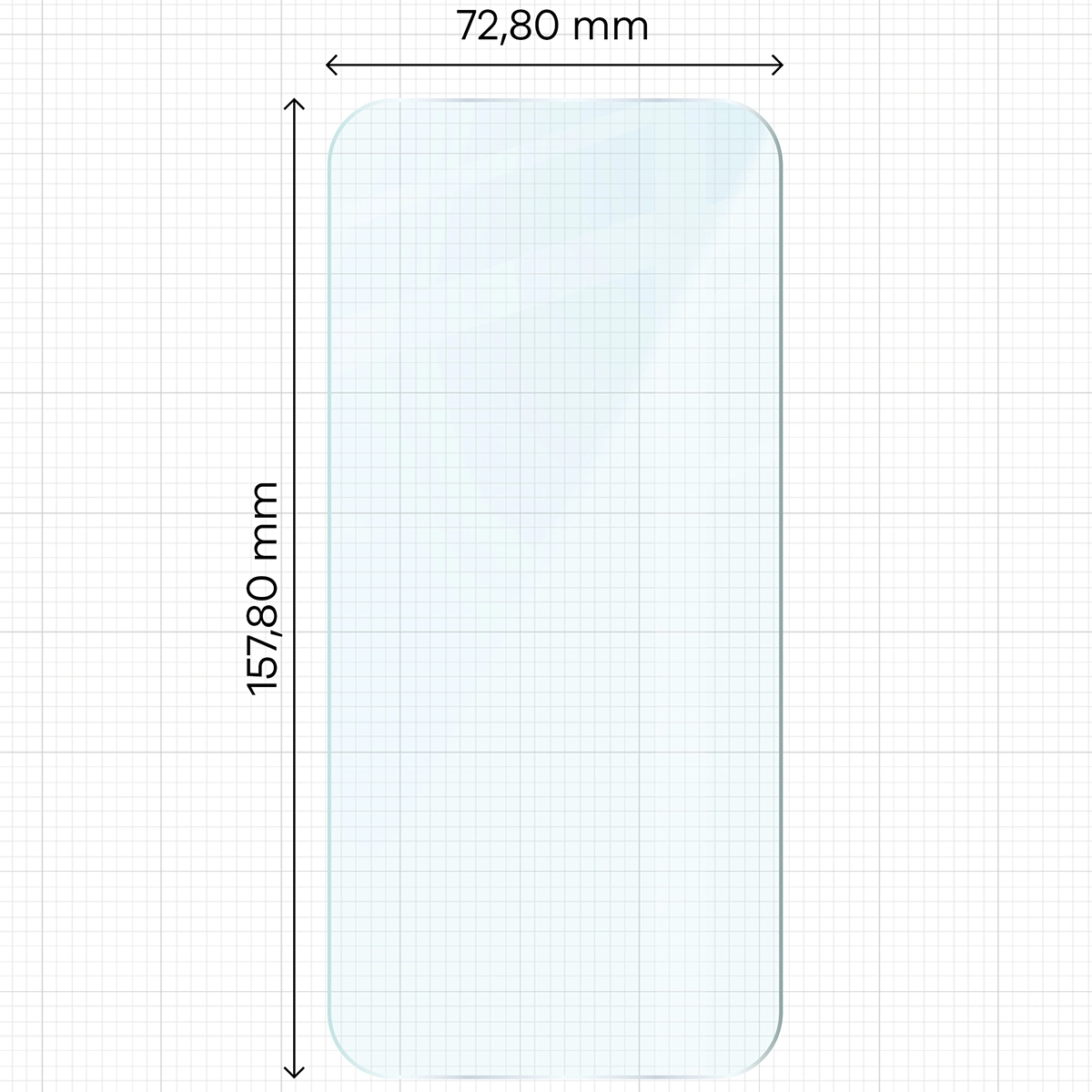 Miarka z wymiarami szkła hartowanego Bizon Glass Clear Duo do OnePlus 15