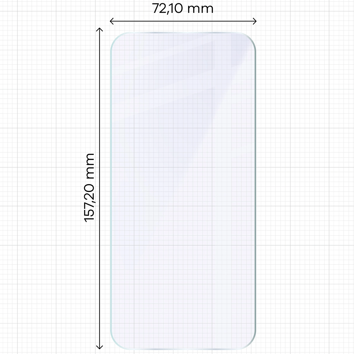 Miarka z wymiarami szkła hybrydowego Bizon Hybrid Mule Duo do OnePlus 15