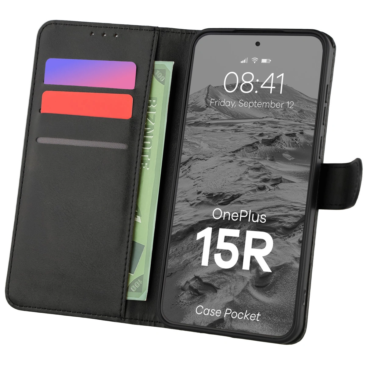 Etui z klapką z miejscem na karty Bizon Case Pocket do OnePlus 15R