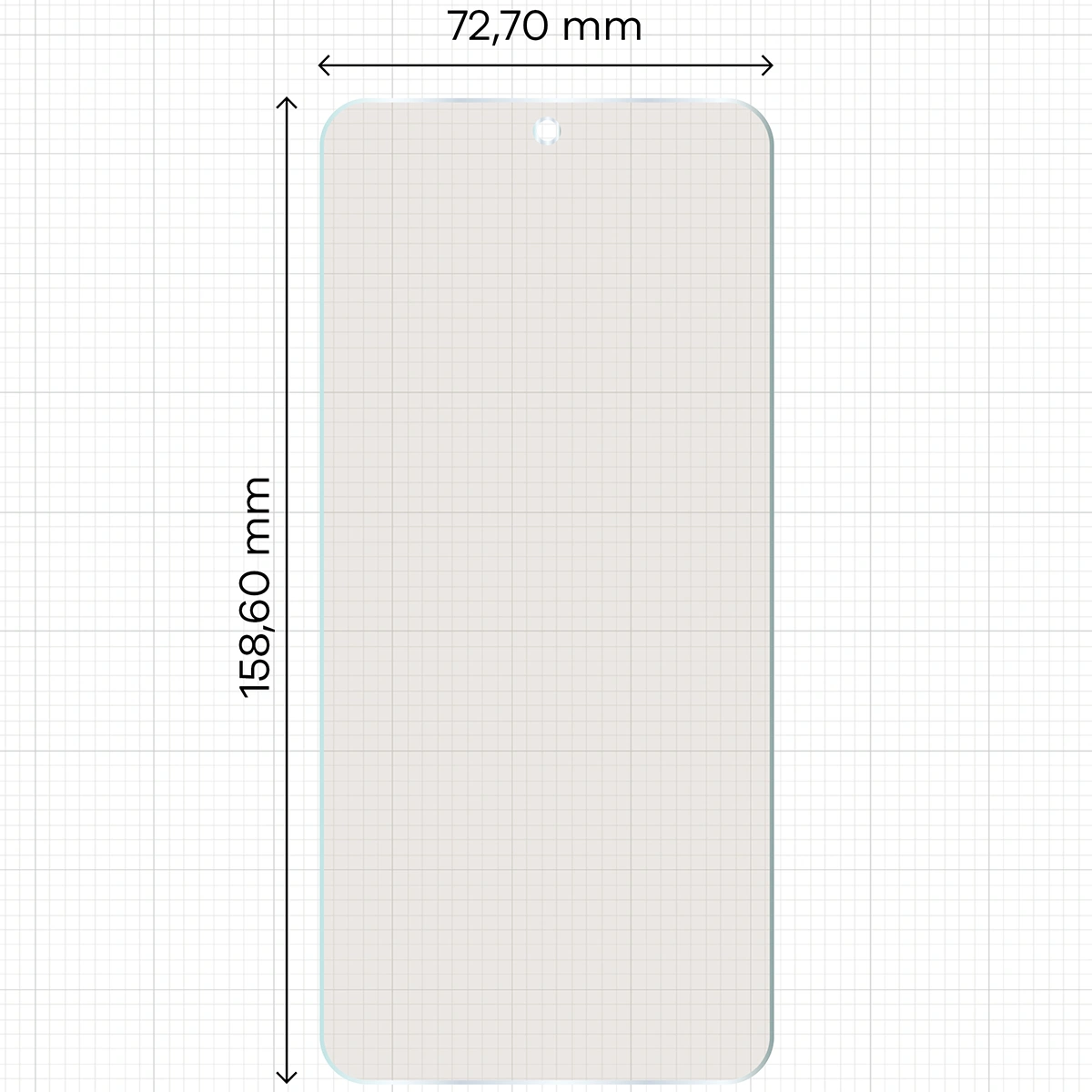Miarka z wymiarami folii matowej Bizon Film Sun do OnePlus 15R