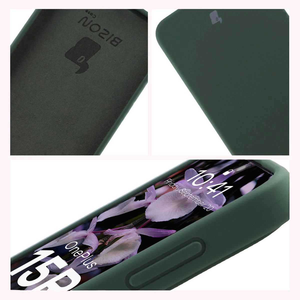 Konstrukcja etui Bizon Soft Case: zintegrowane osłony, podwyższone krawędzie i wyściółka z mikrofibry do OnePlus 15R