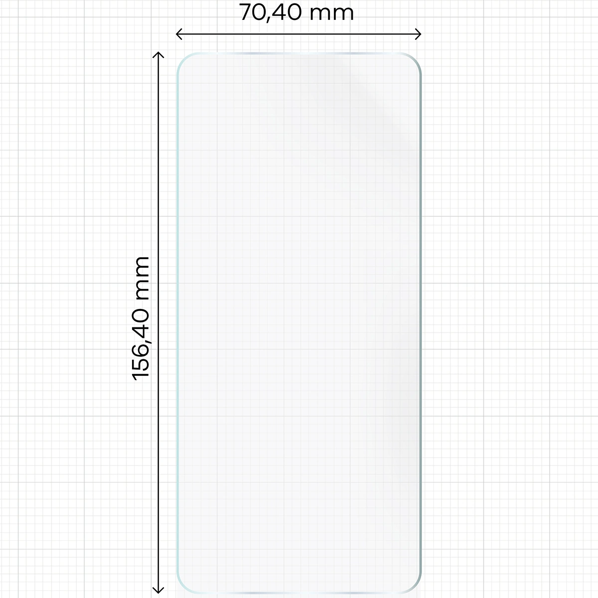 Miarka z wymiarami folii hydrożelowej Bizon Film Hydrogel Front do OnePlus Nord 3