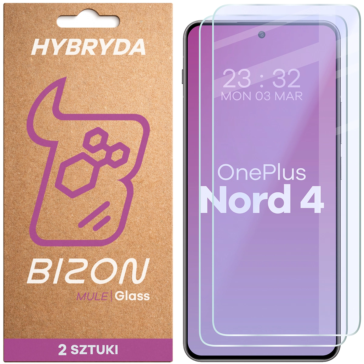 Elastyczne szkło hybrydowe Bizon Hybrid Mule Duo do OnePlus Nord 4, 2 sztuki