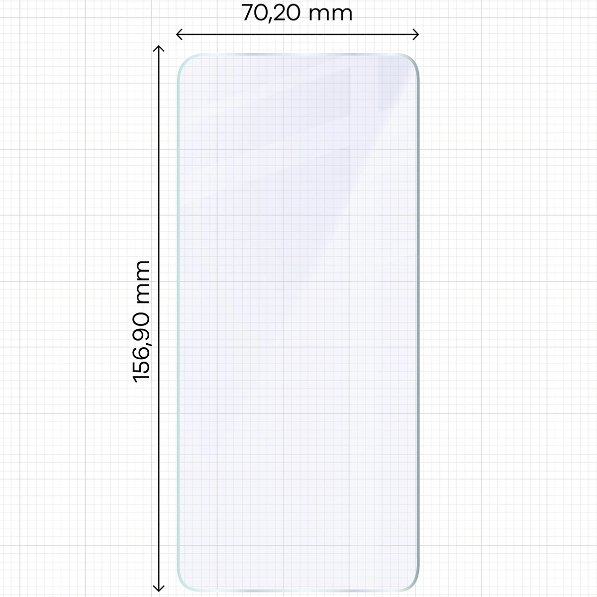 Miarka z wymiarami szkła hybrydowego Bizon Hybrid Mule Duo do OnePlus Nord 4