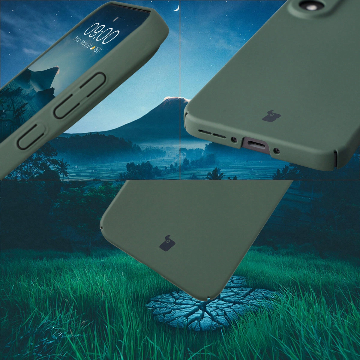Zintegrowane osłony na przyciski, wycięcia i twardy materiał etui Bizon Case Łupka do OnePlus Nord 5