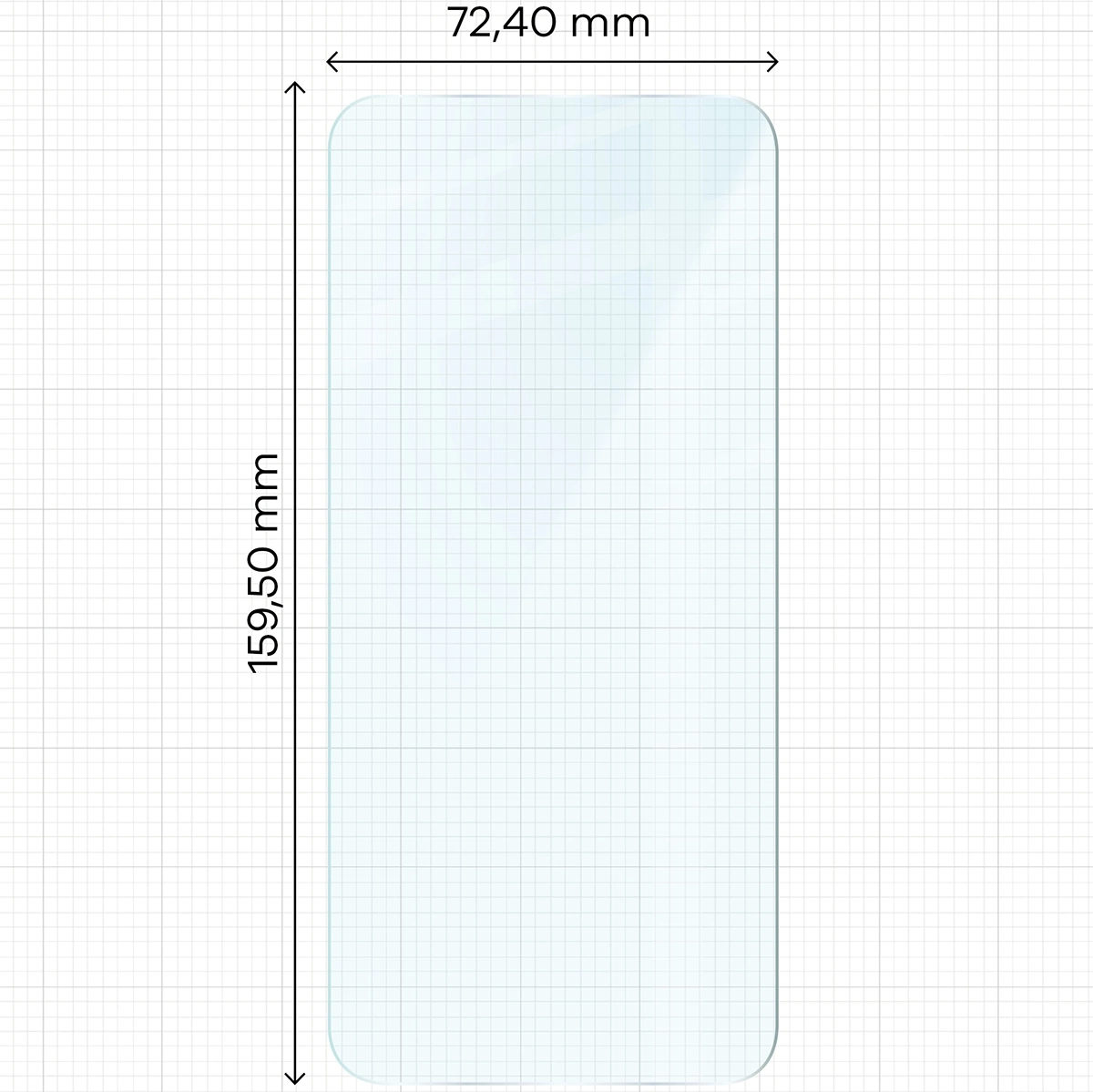 Miarka z wymiarami szkła hartowanego Bizon Glass Clear Pack do OnePlus Nord 5
