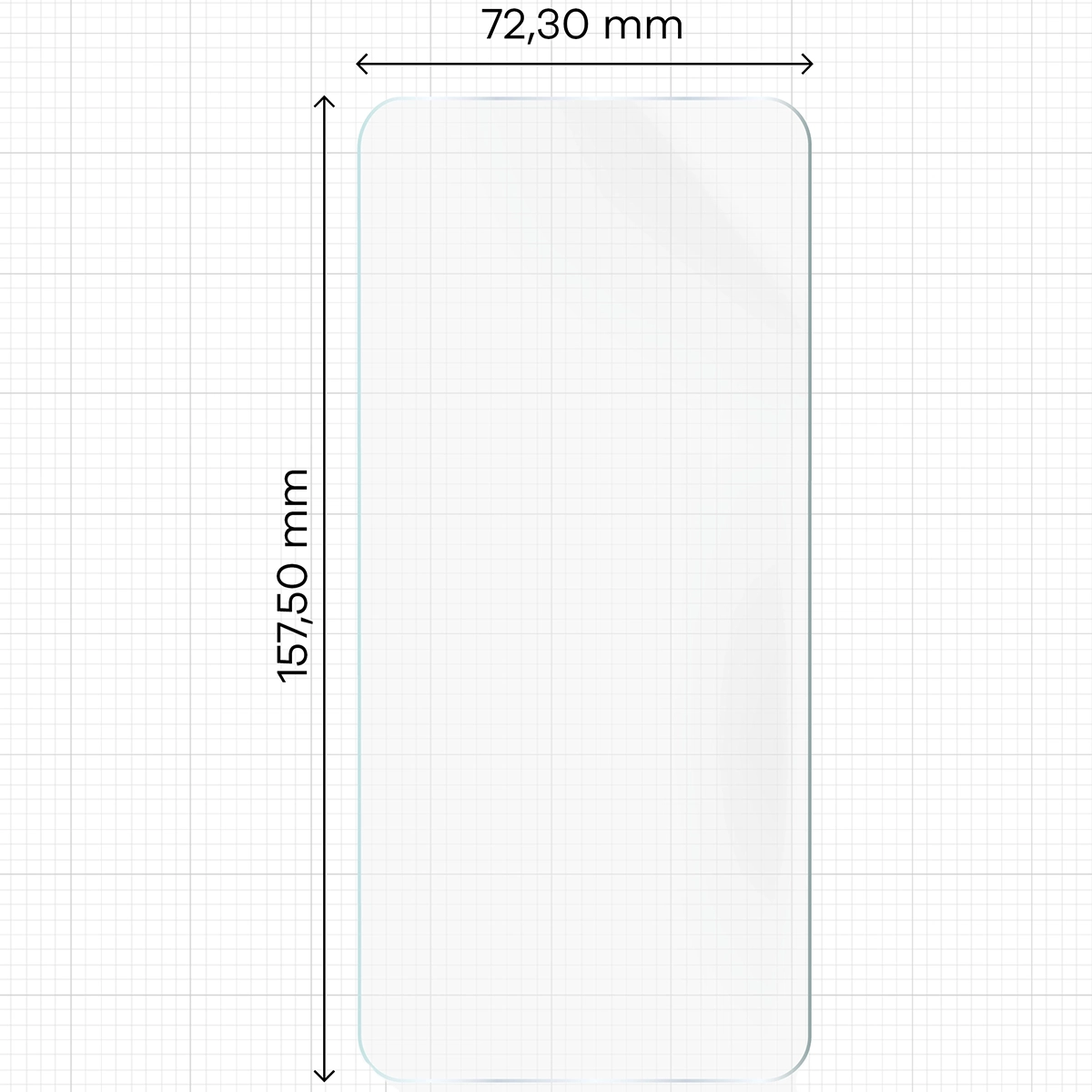 Miarka z wymiarami folii hydrożelowej Bizon Film Hydrogel Front Duo do OnePlus Nord 5