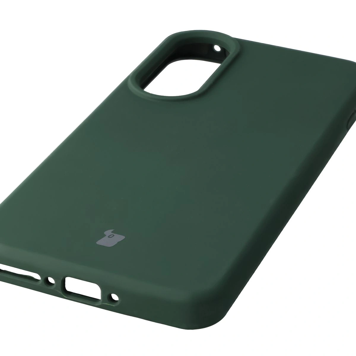 Zbliżenie na precyzyjne wycięcia i możliwość ładowania indukcyjnego w etui Bizon Soft Case do OnePlus Nord 5