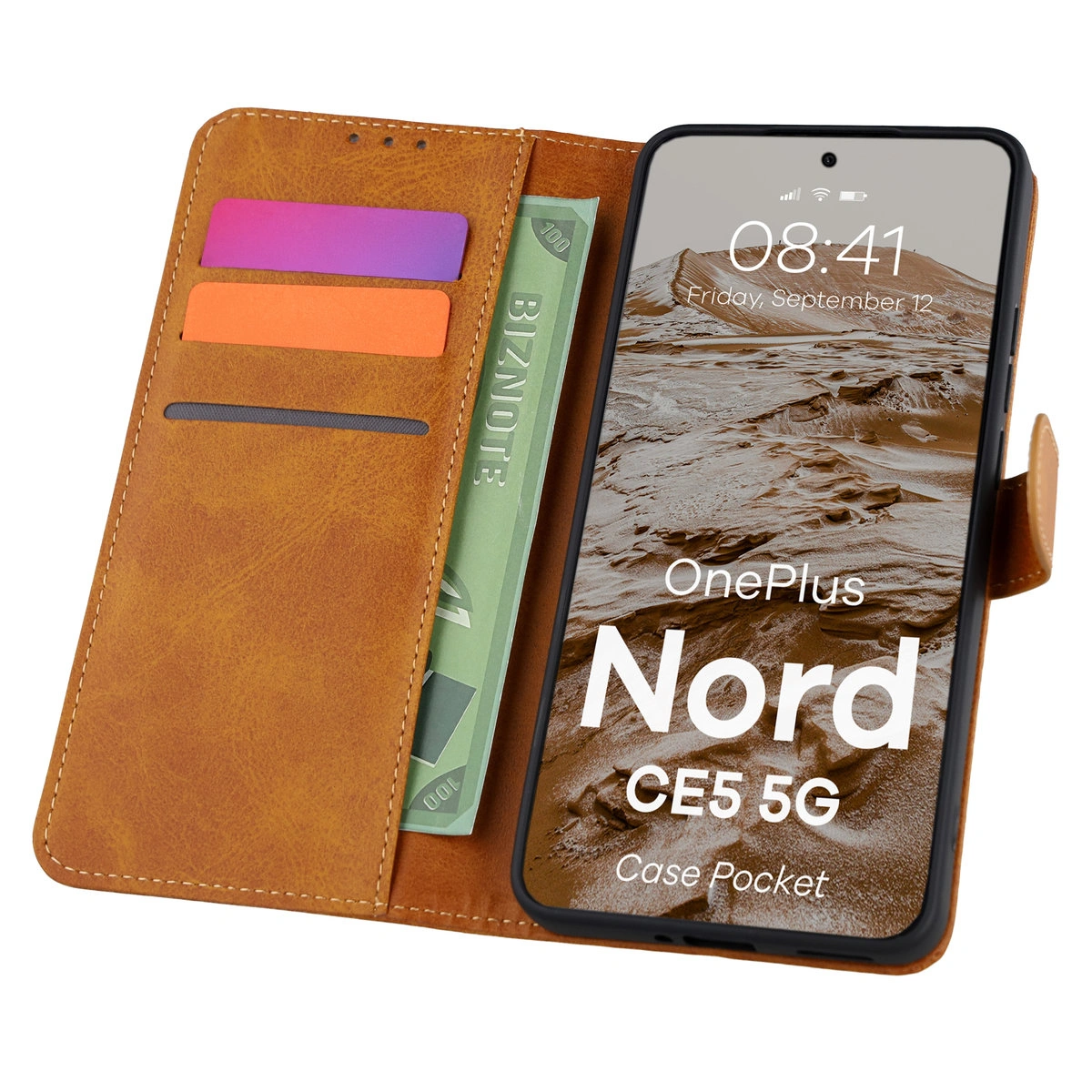 Etui z klapką z miejscem na karty Bizon Case Pocket do OnePlus Nord CE5 5G