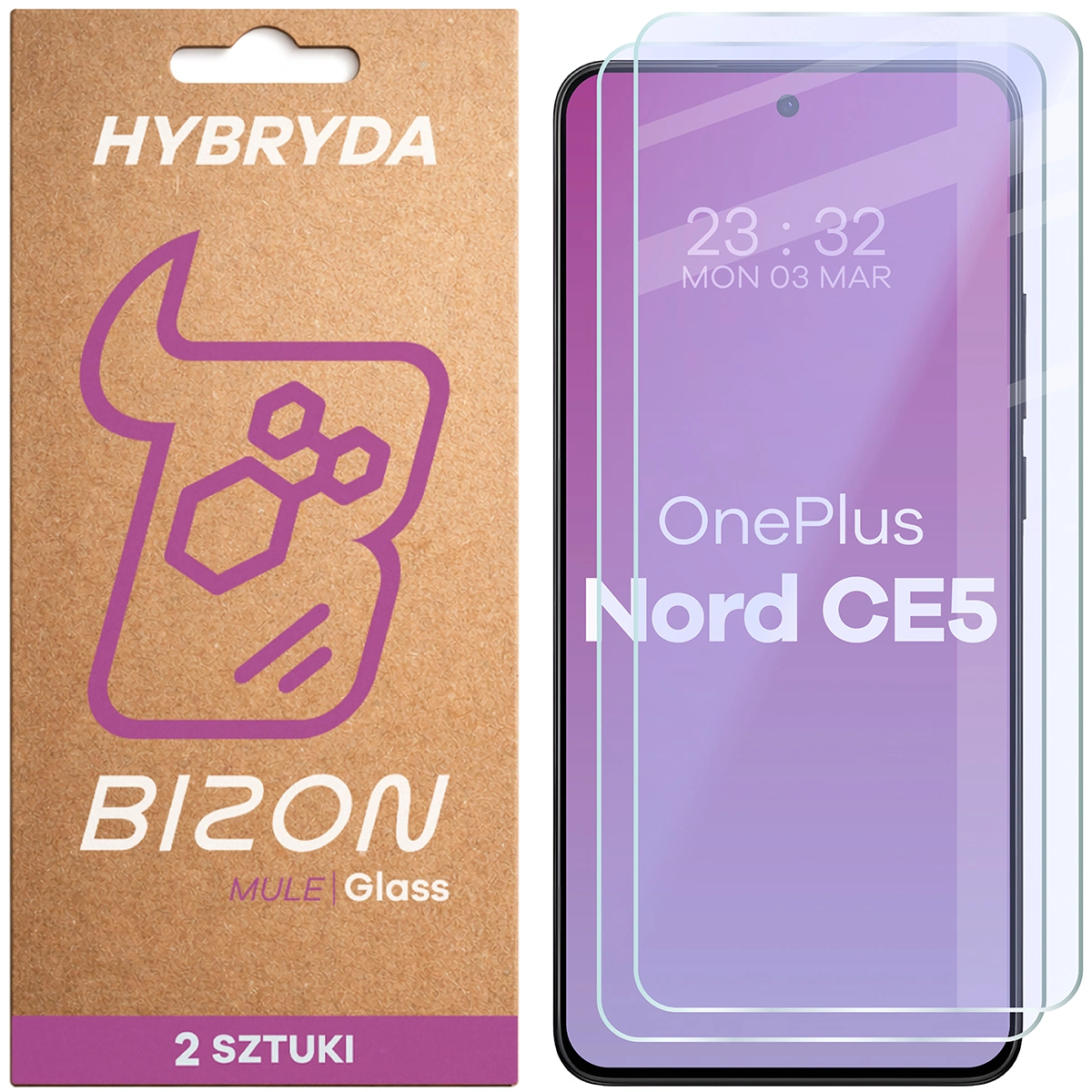 Elastyczne szkło hybrydowe Bizon Hybrid Mule Duo do OnePlus Nord CE5 5G, 2 sztuki