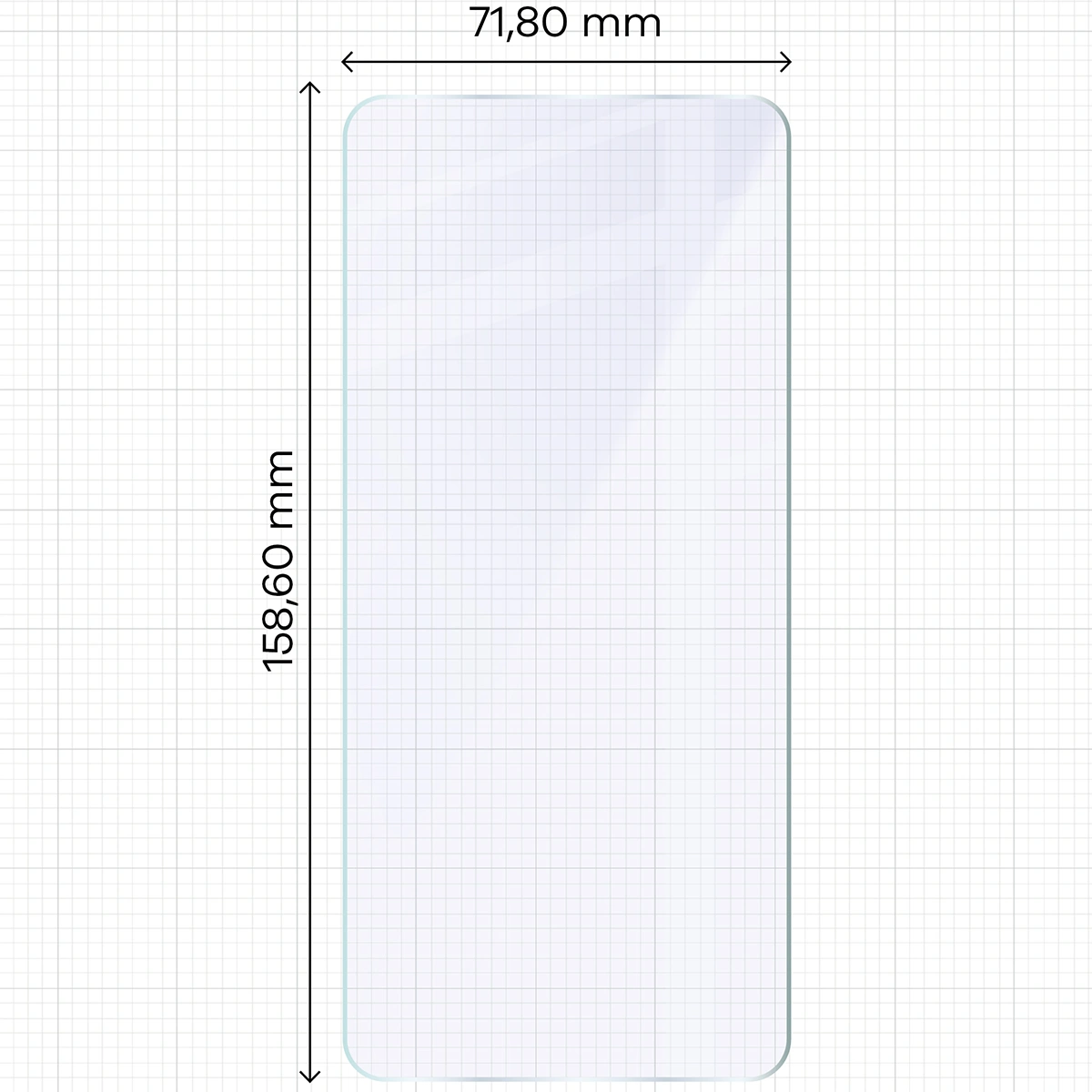 Miarka z wymiarami szkła hybrydowego Bizon Hybrid Mule Duo do OnePlus Nord CE5 5G