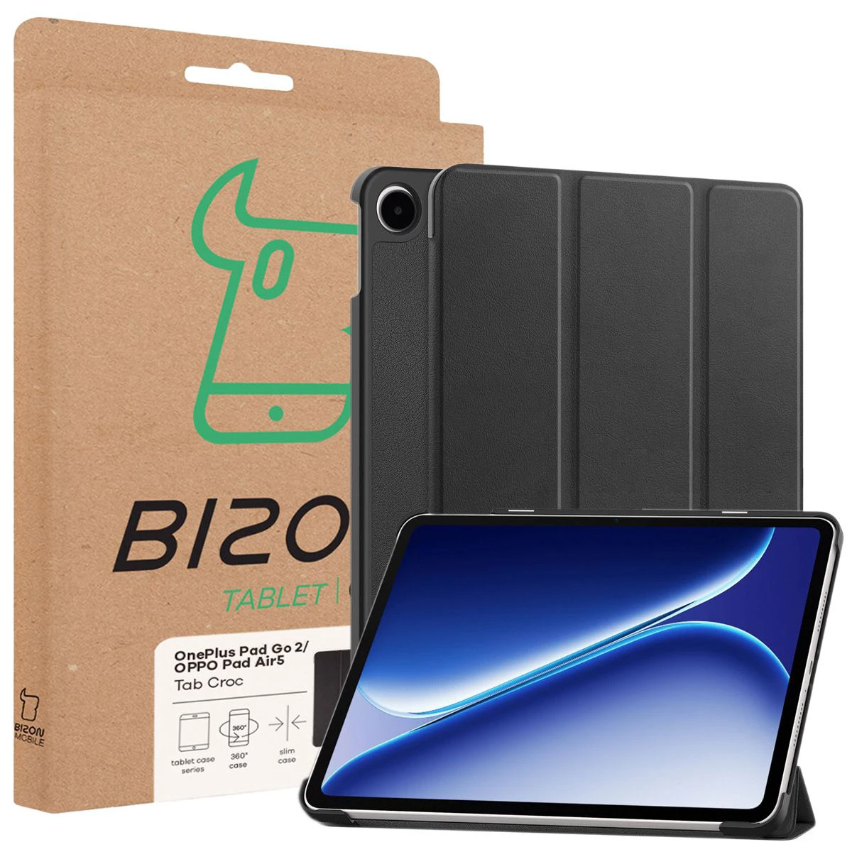 Przód pudełka Bizon Case z dedykowaną etykietą do OnePlus Pad Go 2 / Oppo Pad Air5