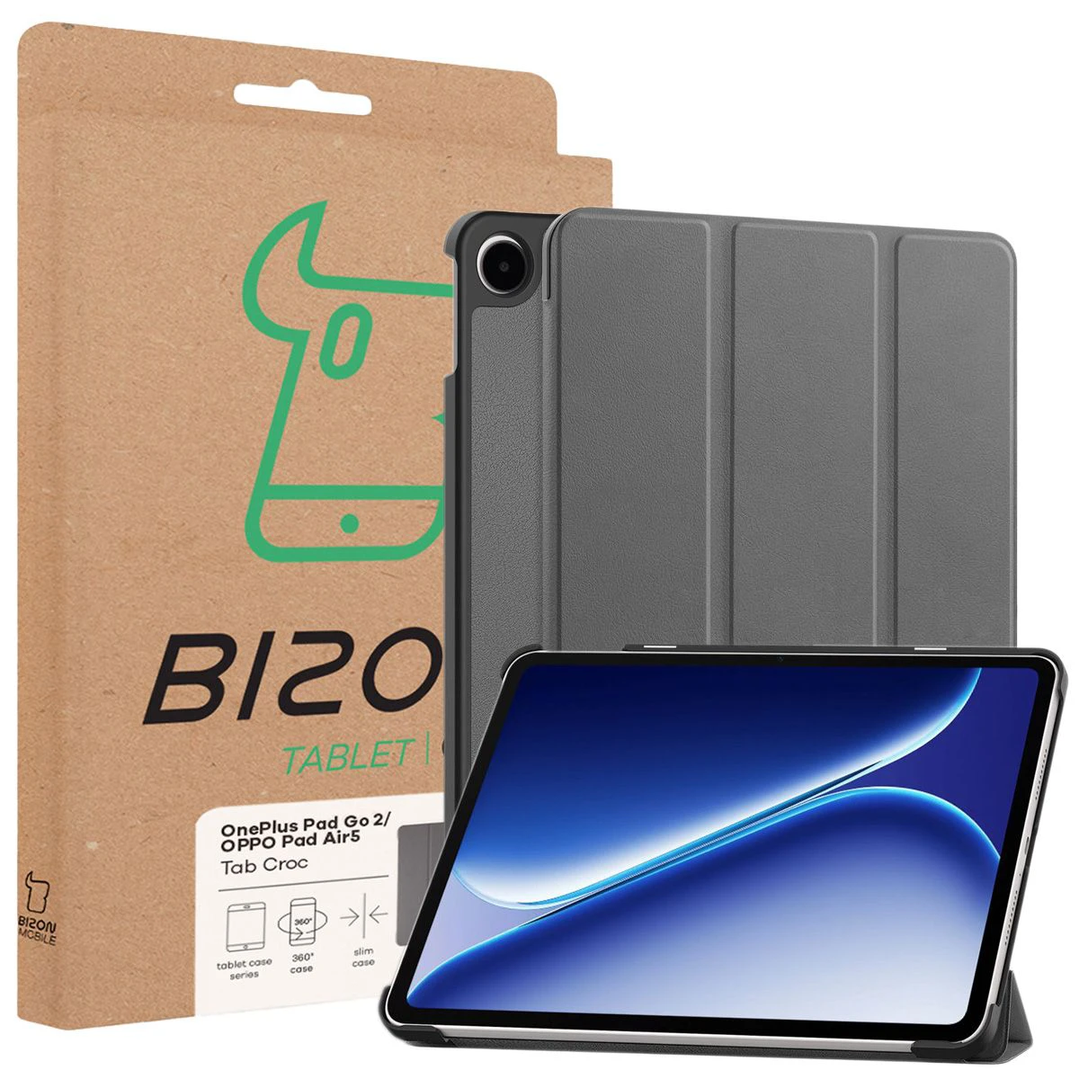 Przód pudełka Bizon Case z dedykowaną etykietą do OnePlus Pad Go 2 / Oppo Pad Air5