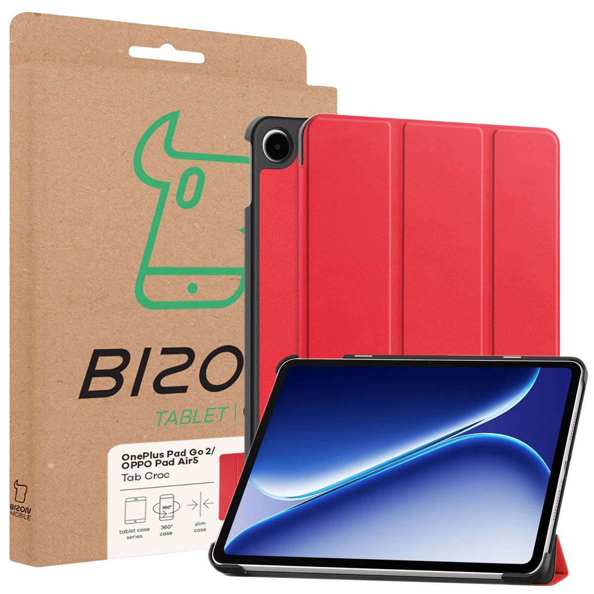 Przód pudełka Bizon Case z dedykowaną etykietą do OnePlus Pad Go 2 / Oppo Pad Air5
