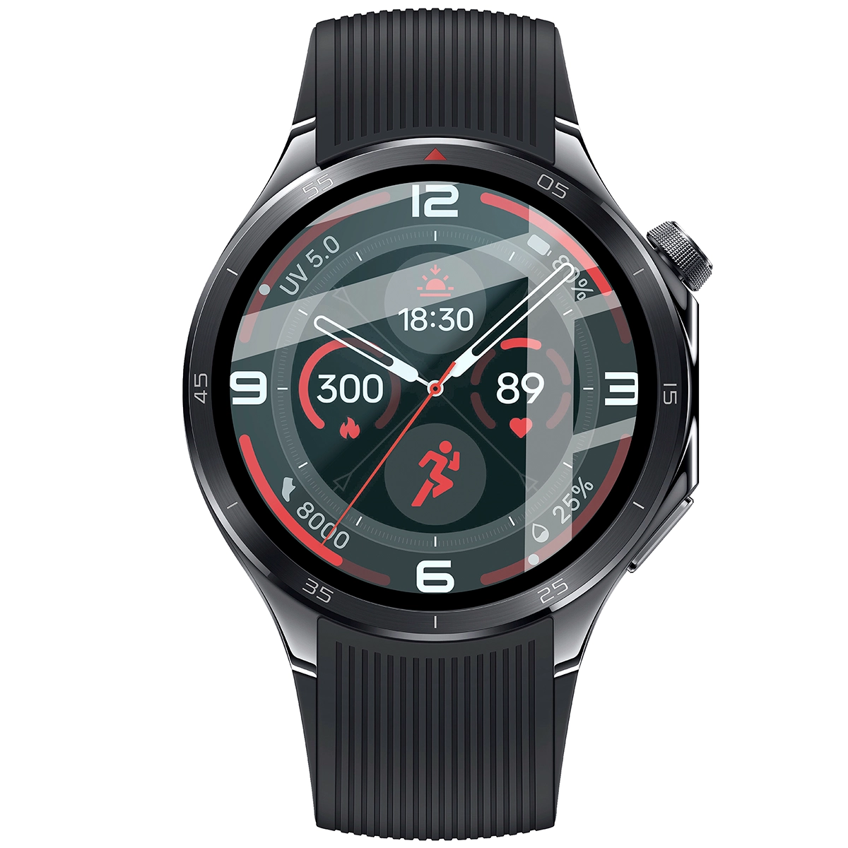 Szkło hybrydowe z czarną ramką idealnie dopasowane do OnePlus Watch 3