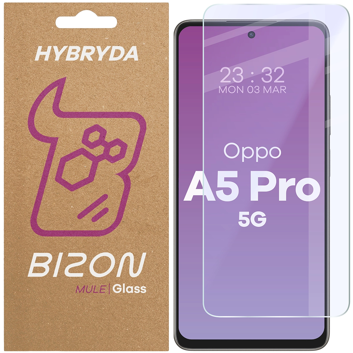 Szkło hybrydowe na ekran Bizon Hybrid Mule do Oppo A5 Pro 5G