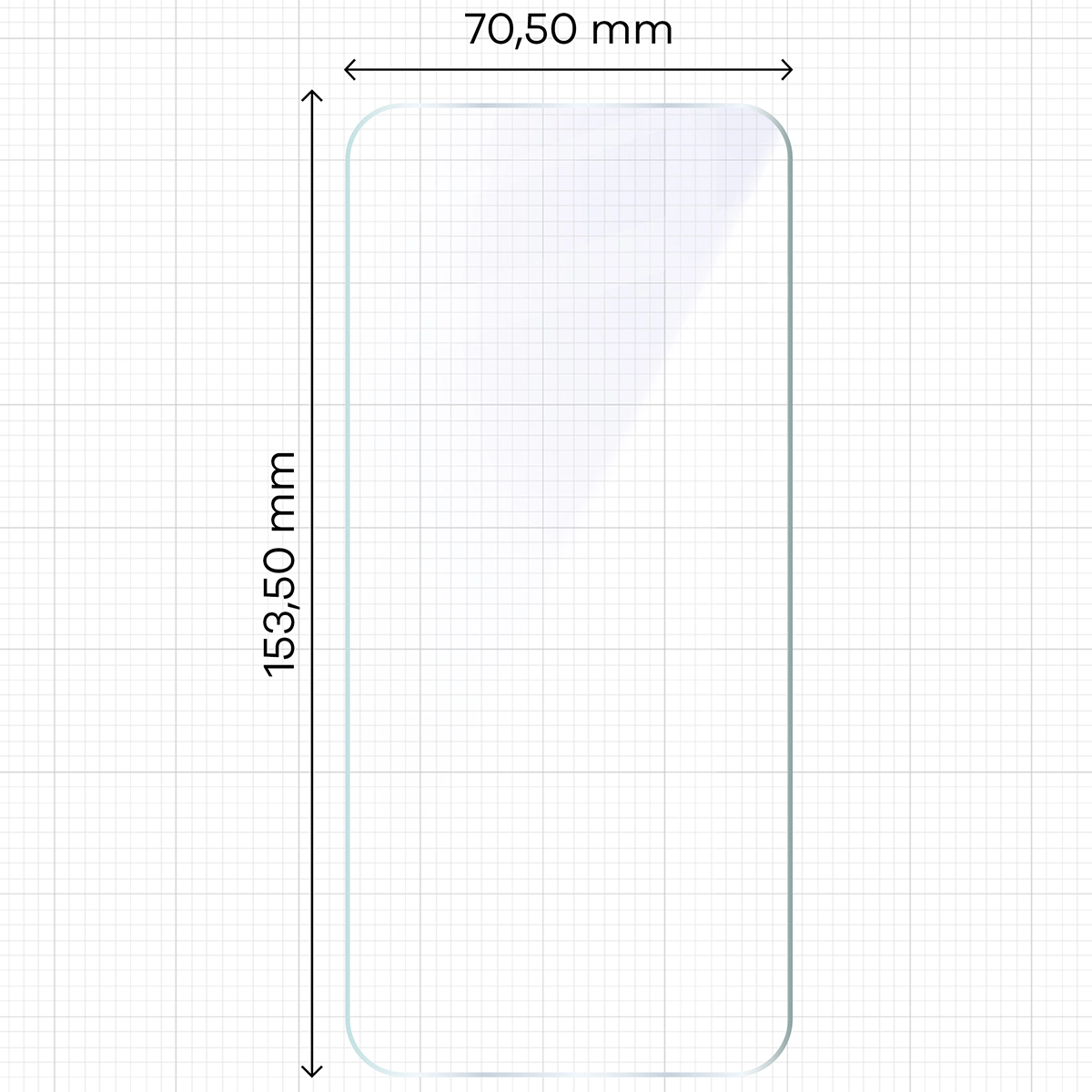 Miarka z wymiarami szkła hybrydowego Bizon Hybrid Mule do Oppo A6 Pro 5G