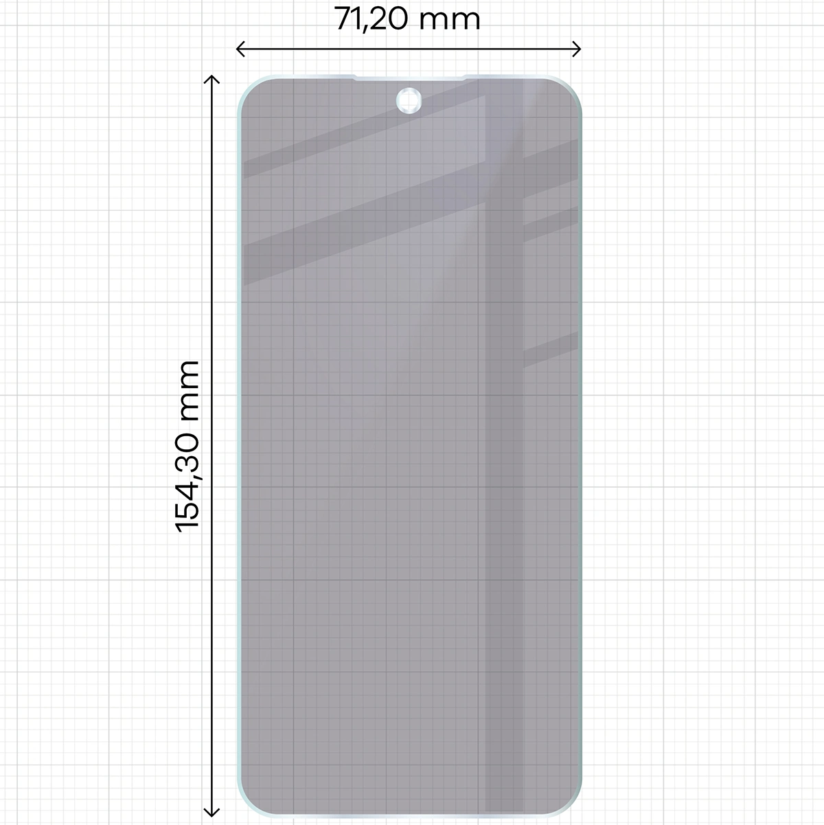 Wymiary szkła Bizon Hybrid Shadow do Oppo A6 Pro 5G