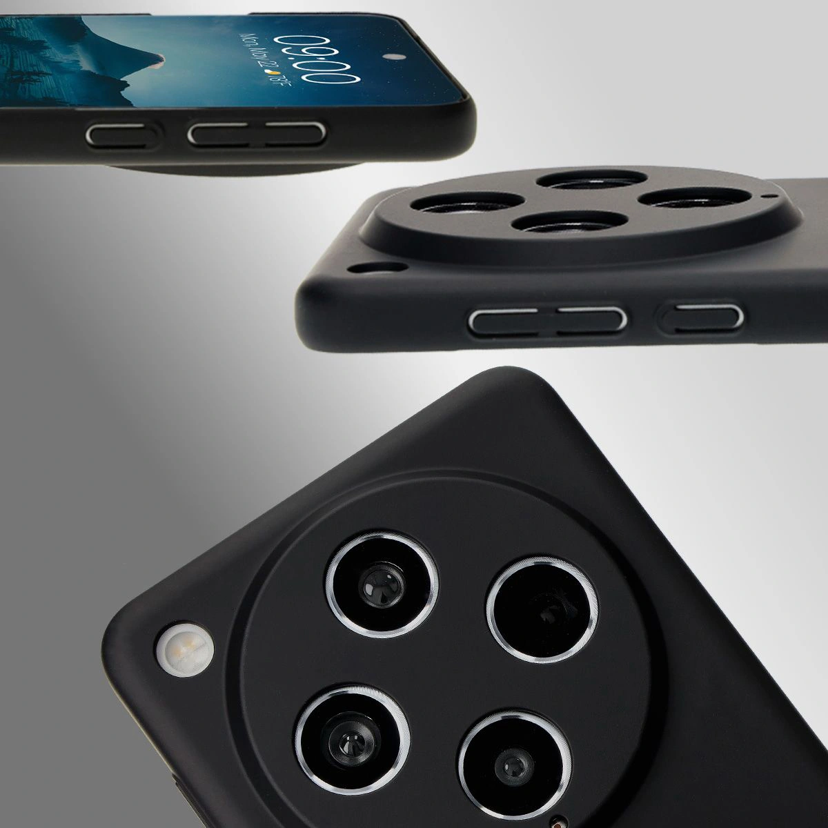 Dedykowane wycięcia i podwyższone krawędzie aparatu i ekranu w etui Bizon Case Łupka do Oppo Find X8 Pro