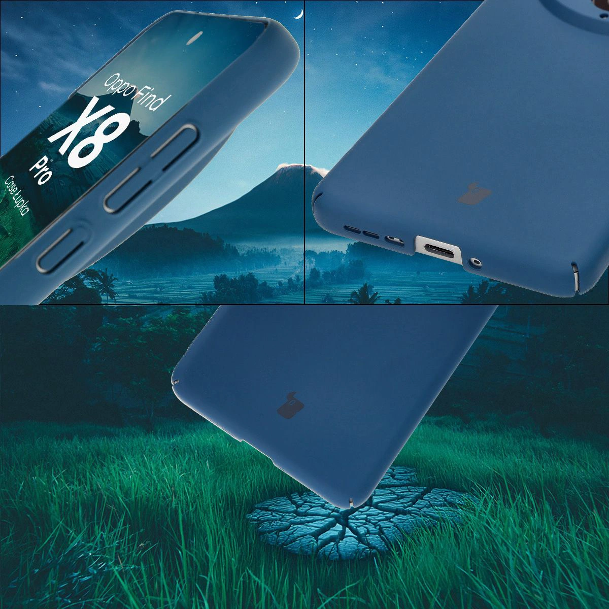 Zintegrowane osłony na przyciski, wycięcia i twardy materiał etui Bizon Case Łupka do Oppo Find X8 Pro