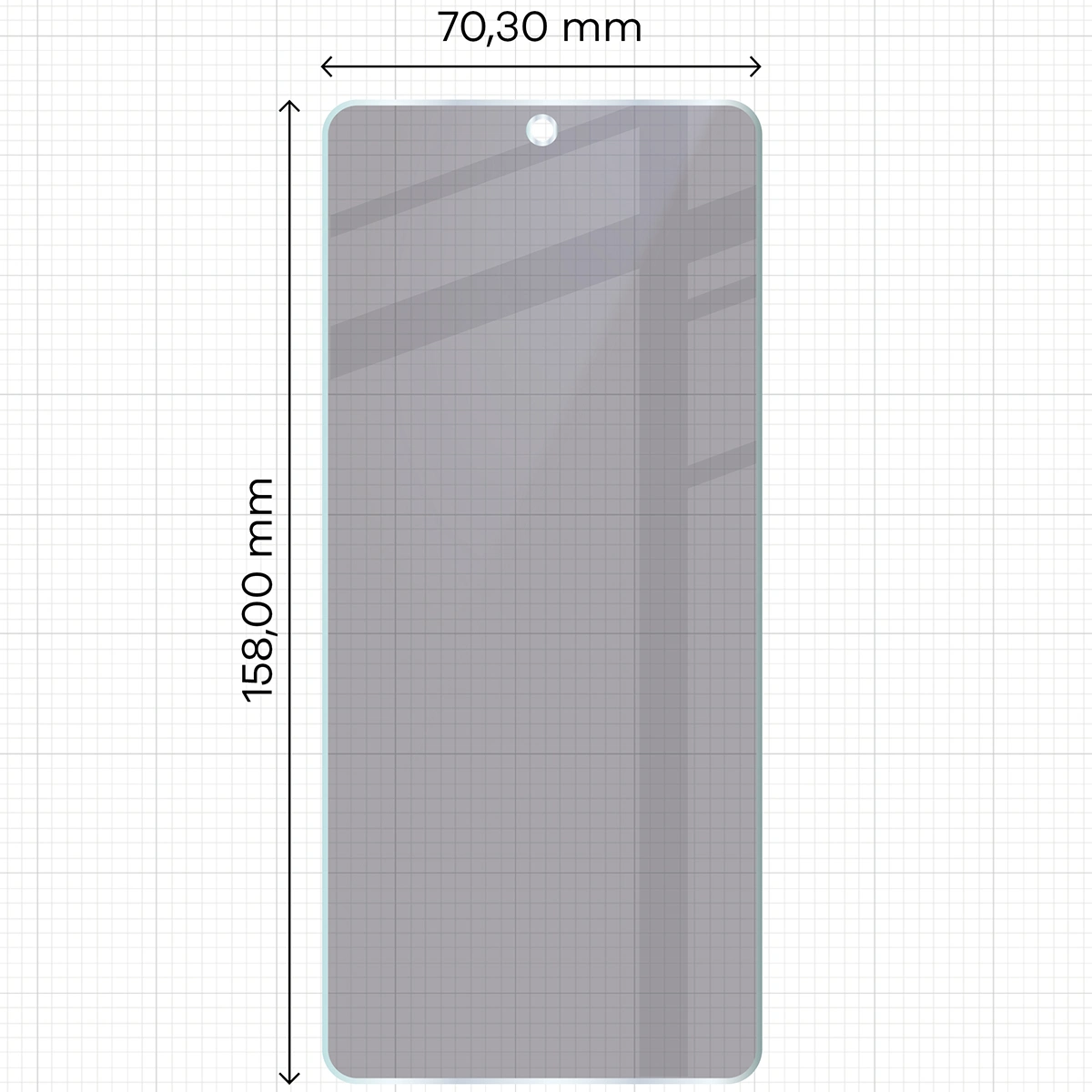 Wymiary szkła Bizon Hybrid Shadow do Oppo Find X8 Pro