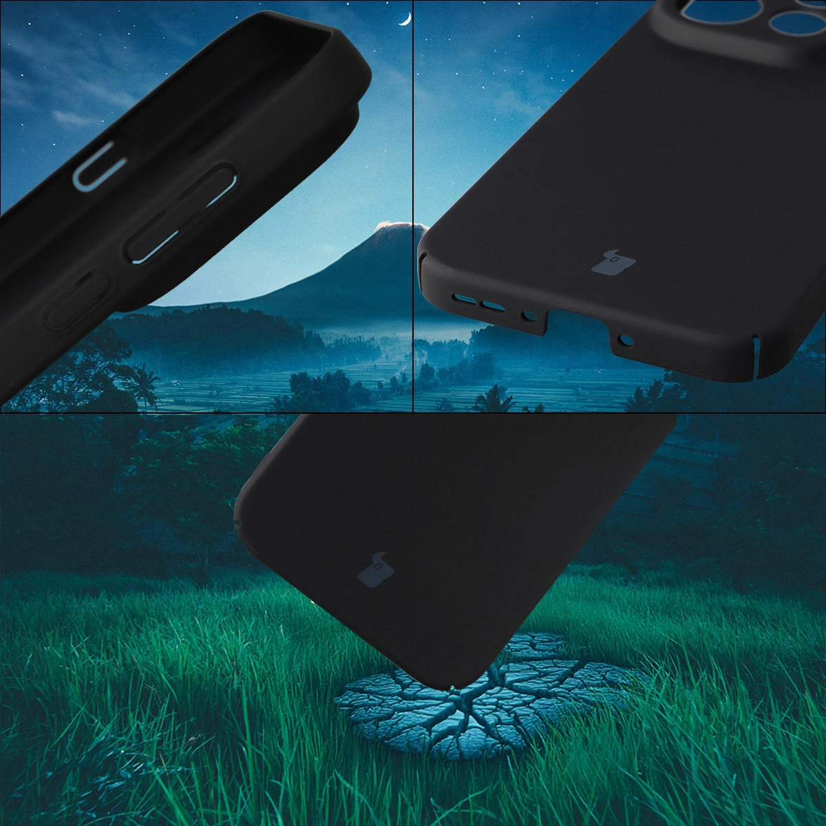 Zintegrowane osłony na przyciski, wycięcia i twardy materiał etui Bizon Case Łupka do Oppo Find X9 Pro
