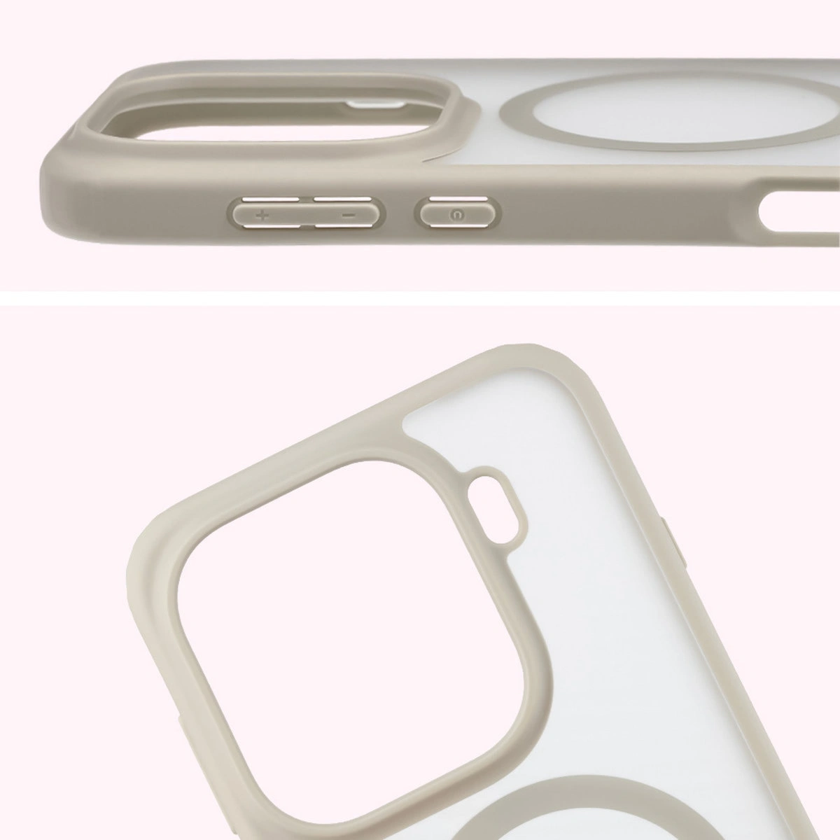 Pełne wycięcie i podwyższone krawędzie aparatu w etui Bizon Case MatteO do Oppo Find X9 Pro