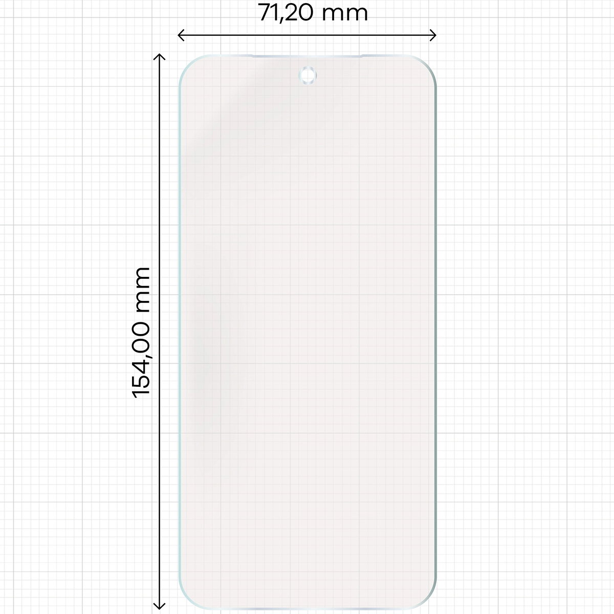 Miarka z wymiarami folii matowej Bizon Film Sun do Oppo Find X9