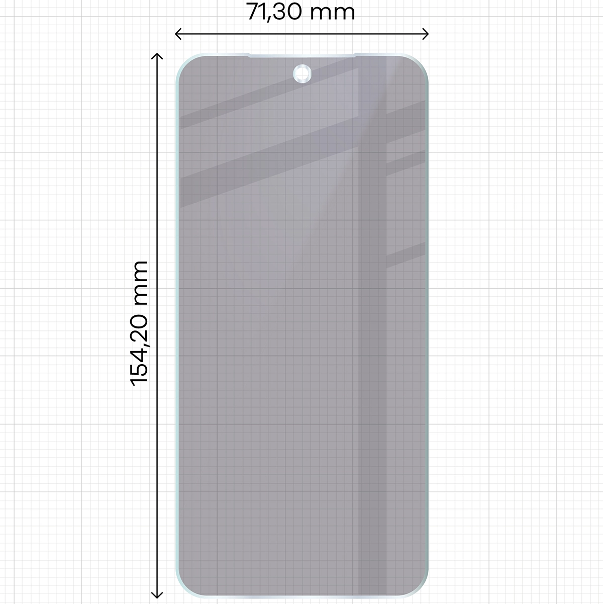 Wymiary szkła Bizon Hybrid Shadow do Oppo Find X9