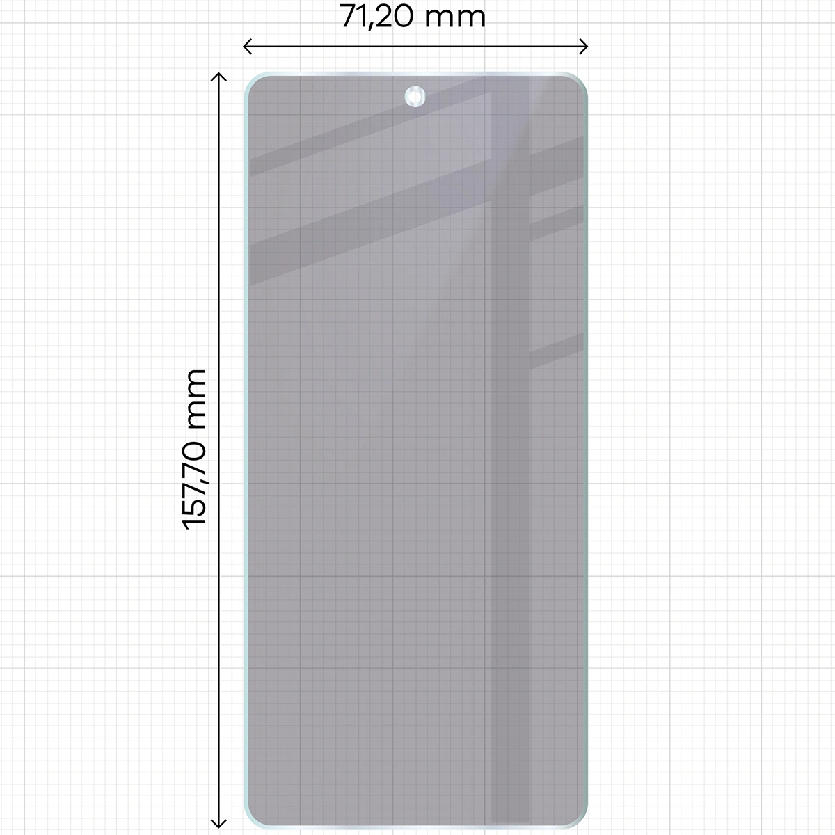 Wymiary szkła Bizon Hybrid Shadow do Oppo Reno13 F