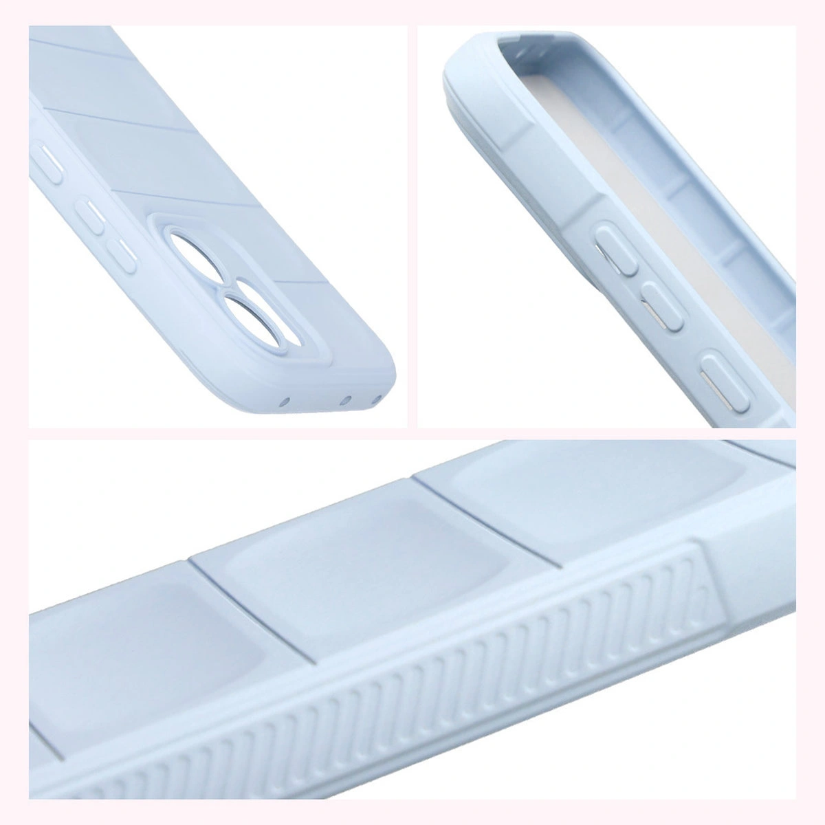 Teksturowane boki i podwyższone krawędzie ekranu i aparatu w etui Bizon Case Tur do Oppo Reno 14 F / Oppo Reno 14 FS