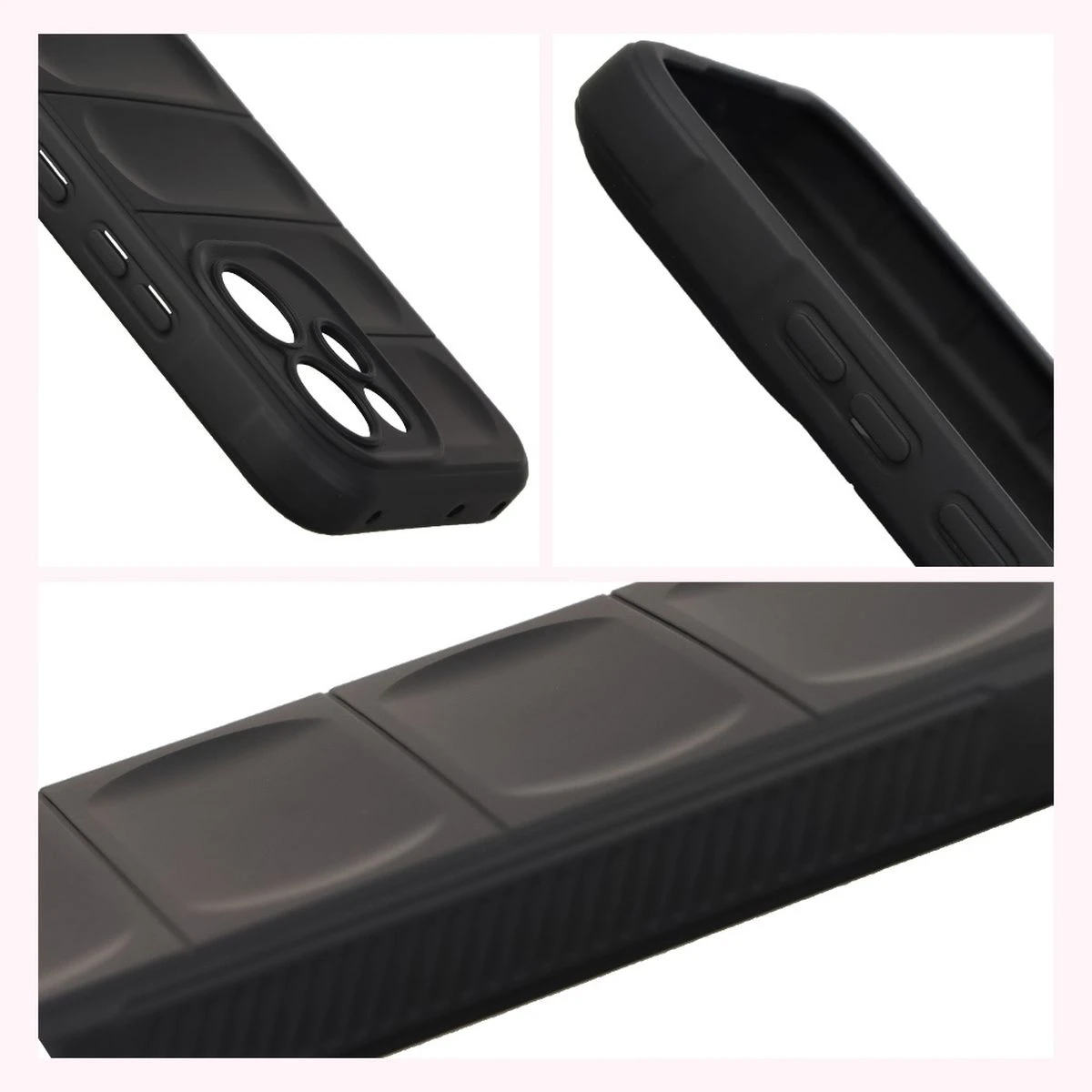 Teksturowane boki i podwyższone krawędzie ekranu i aparatu w etui Bizon Case Tur do Oppo Reno 15 F / Oppo Reno 15 FS