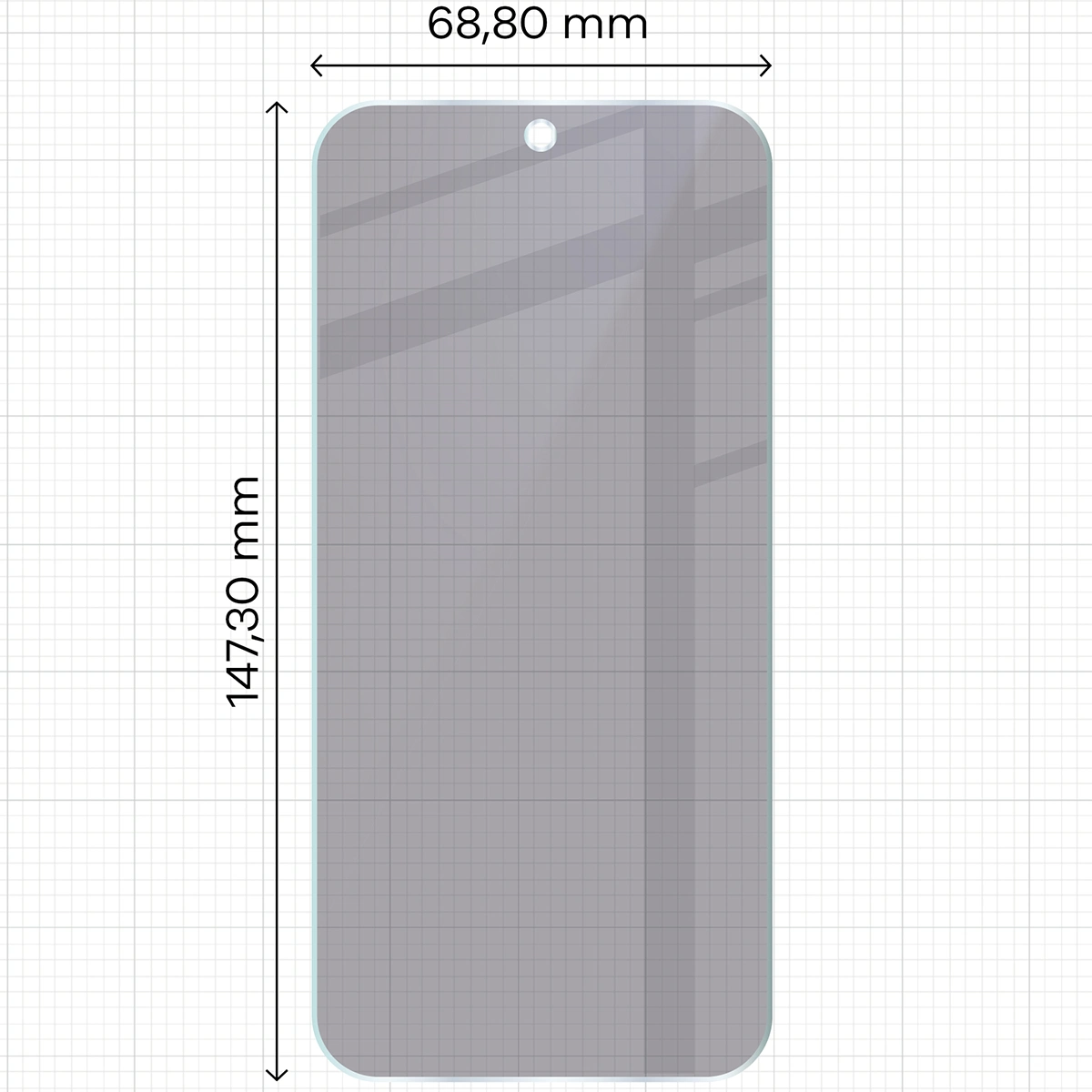 Wymiary szkła Bizon Hybrid Shadow do Oppo Reno 15 Pro