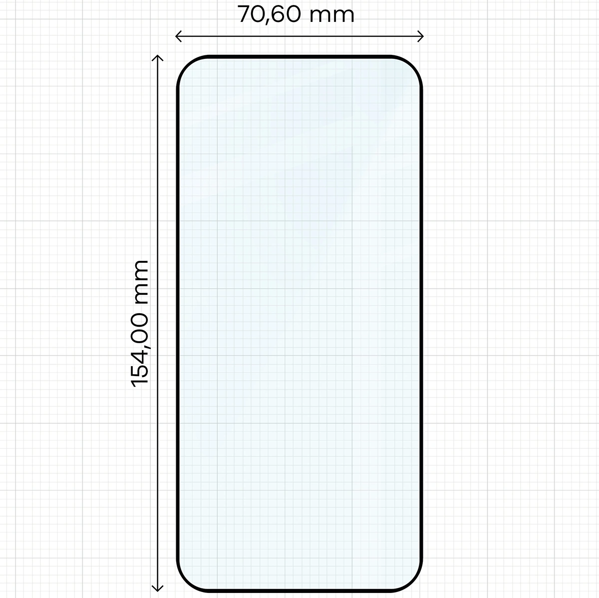 Wymiary szkła Bizon Glass Edge Duo do Oppo Reno 15 / Oppo Reno 15 F / Oppo Reno 15 FS / Oppo A6 Pro 5G