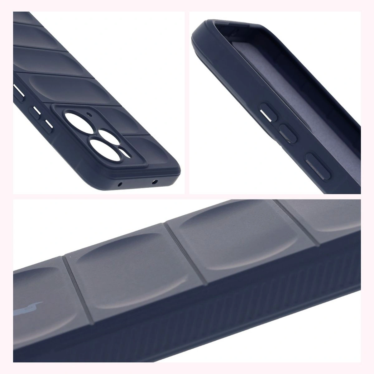 Teksturowane boki i podwyższone krawędzie ekranu i aparatu w etui Bizon Case Tur do Realme 14 5G