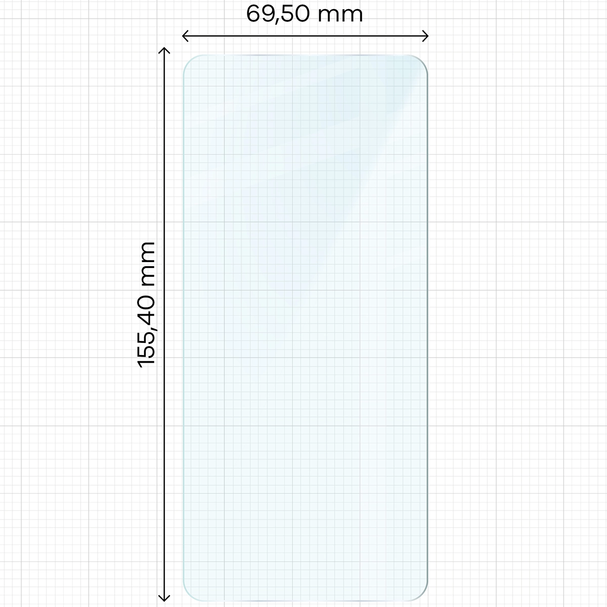 Miarka z wymiarami szkła hartowanego Bizon Glass Clear Duo do Realme 14 5G / Realme 14T 5G